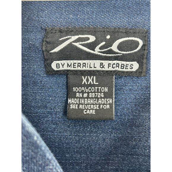 Denim Shacket Chore Shirt Mens XXL Merill & Forbes Heavy Denim Workwear - Picture 7 of 8